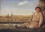Alexei Venezianov Sleeping Shepherd Boy (mk22) oil on canvas